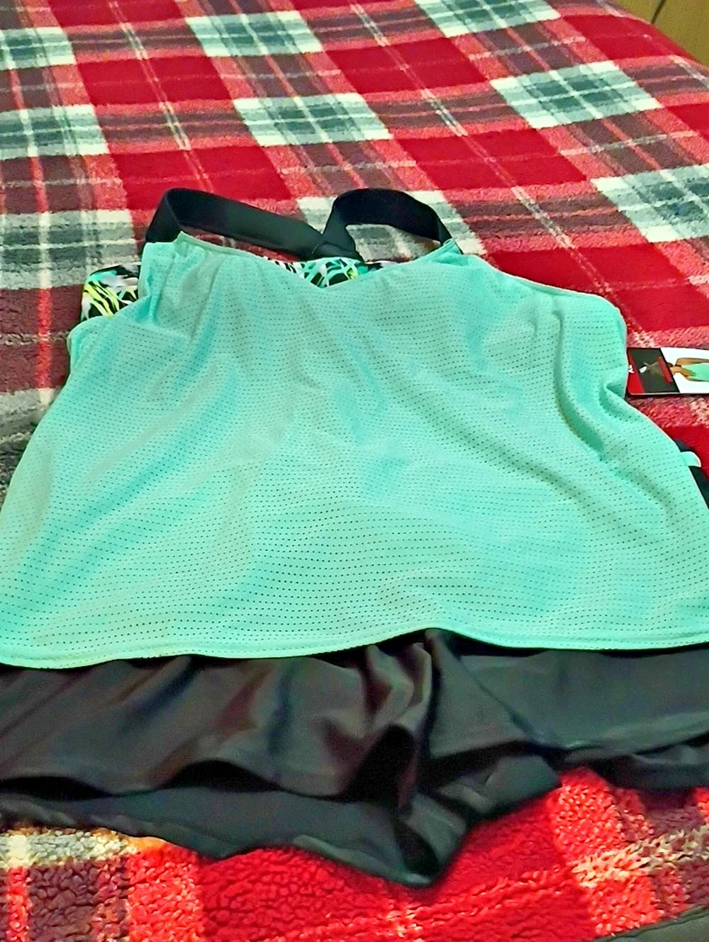 Women's Green & Black One-Piece Swimsuit NWT - Picture 2 of 3
